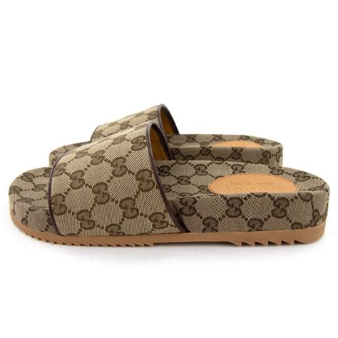 gucci beige/pink gg canvas new hollywood horsebit slides|Gucci Horsebit Slide Sandals .